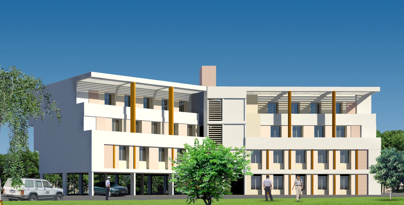 Render of the administration block facade